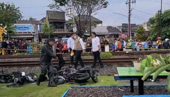 Musibah Kecelakaan Maut Antara KA Malioboro Ekspres dengan 7 Sepeda Motor Empat Korban Meninggal Dunia