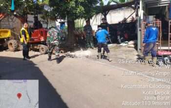 Sinergi 170 Personel, Progres Drainase TMMD Depok Tembus 69 Persen