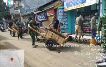 Saluran Air Udite 30×40 Cm Dikebut Satgas TMMD Kodim Depok