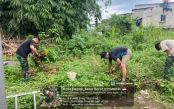 TNI, Pemda, dan Warga Bersatu Bersihkan Lingkungan di Sukmajaya