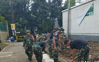 Satgas TMMD Kodim 0508/Depok Selesaikan Drainase 200 Meter di Jalan Bojong Lio