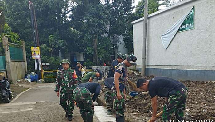 Satgas TMMD Kodim 0508/Depok Selesaikan Drainase 200 Meter di Jalan Bojong Lio
